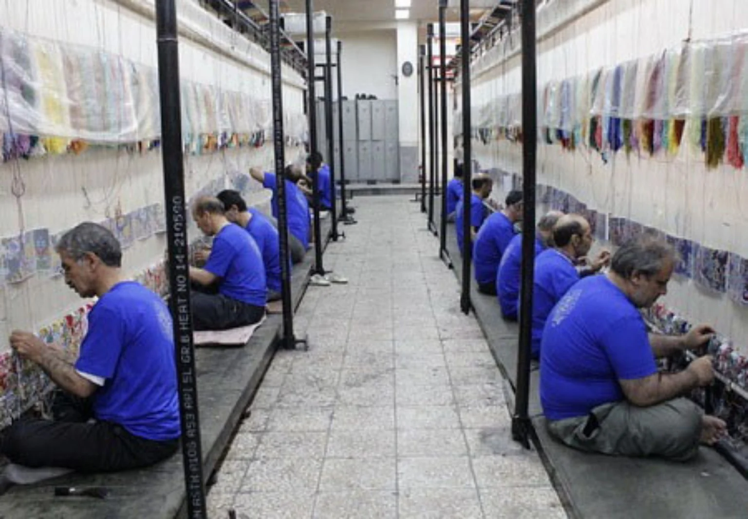 Authentic Iranian carpet weaver selection