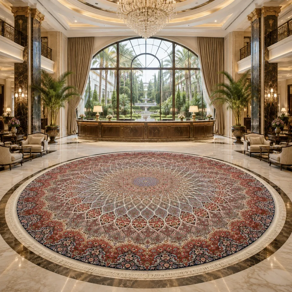 Round Persian handwoven rug