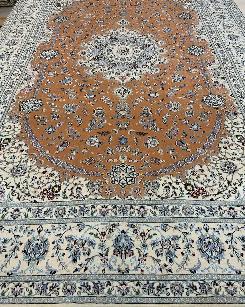 سجادة أصفهان فارسية — ميدالية زهرية نحاسية — 200 × 300 cm, PRR-IS-079