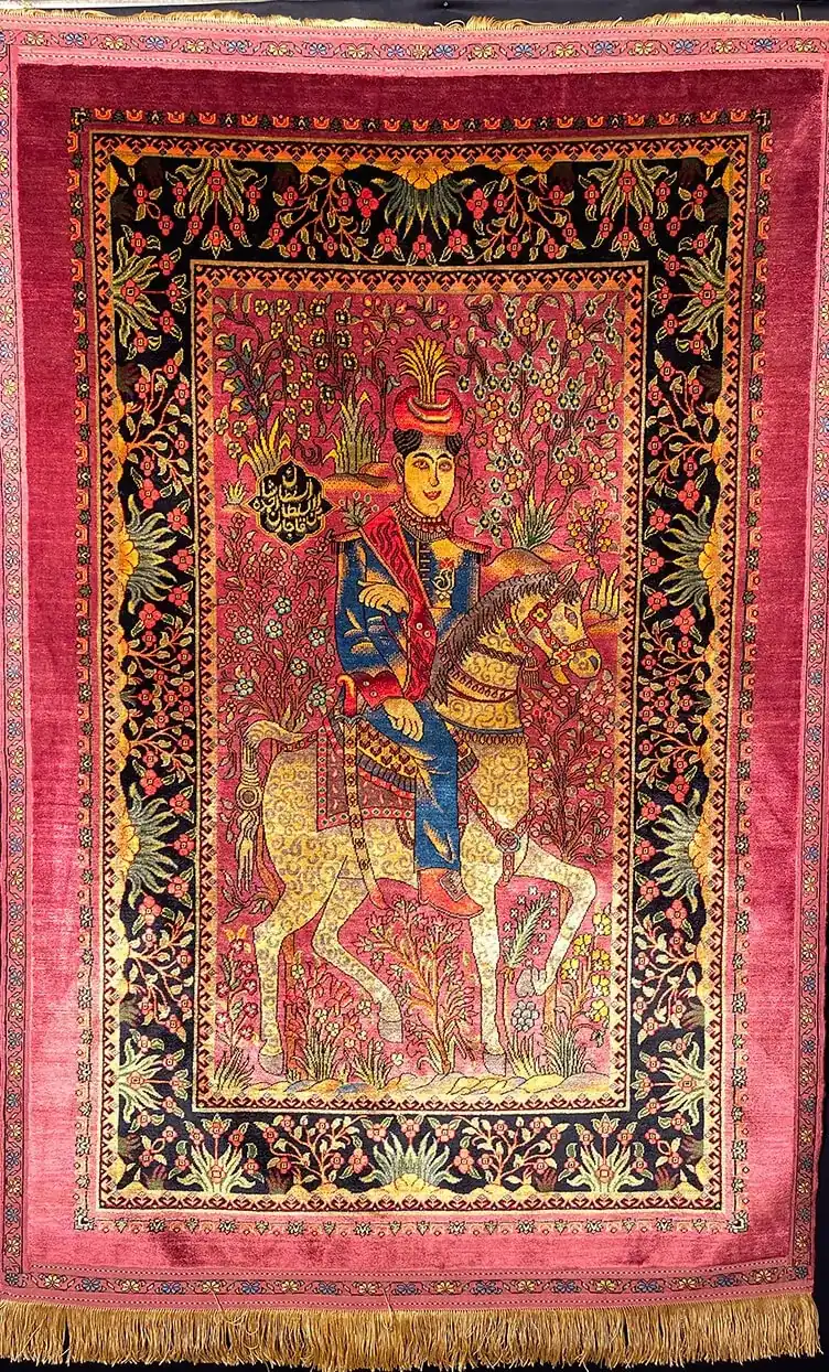 Khorasan handgeknüpfter persischer Seidenteppich, Ahmad Shah, Zwiebelschalenrosa, 1,5 m² - Produktbild 1