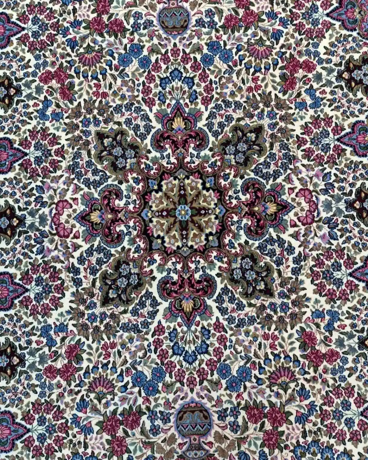 Ivory Sapphire Blossom — medallion detail