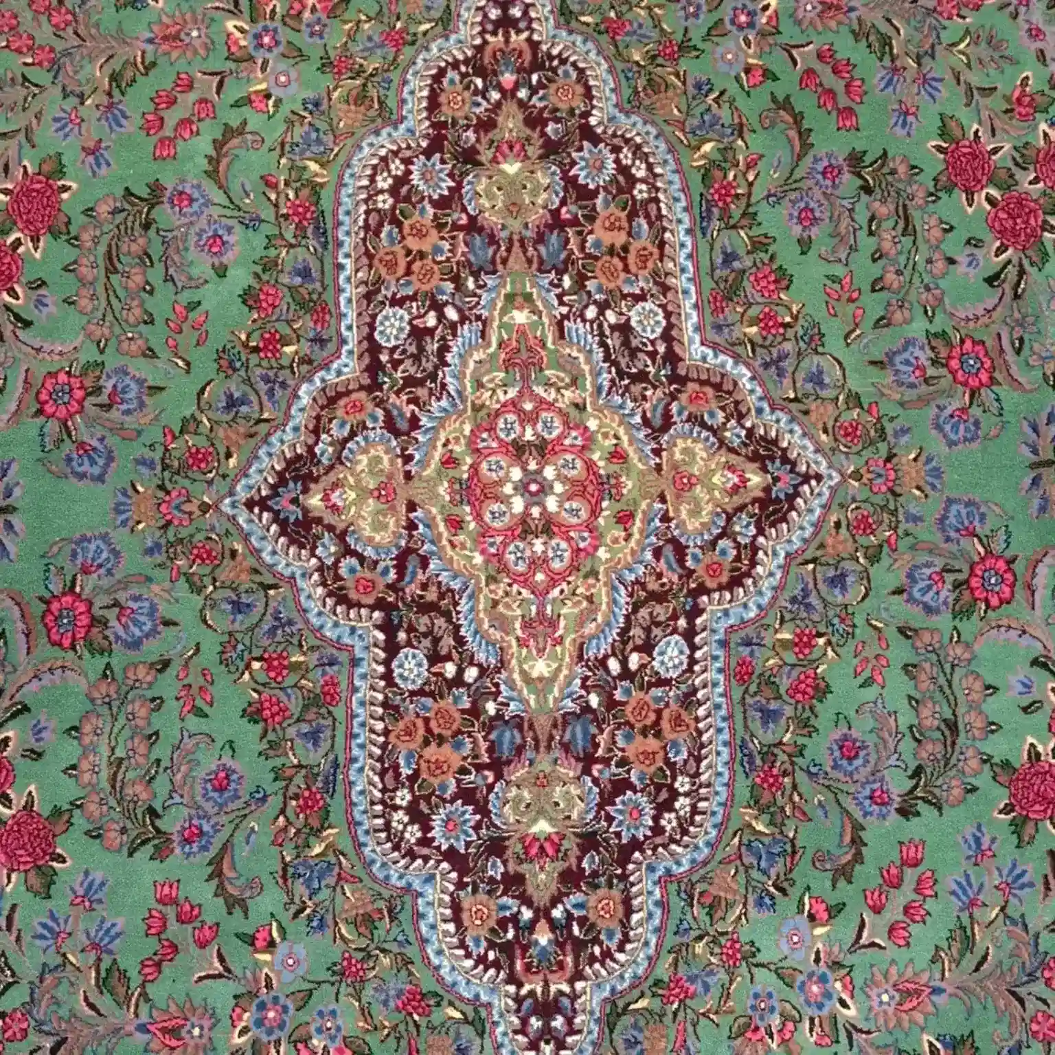 کرمان — قالی دستباف ایرانی — باغ سبز — 300 × 400 cm — PRR-KN-026 — 1