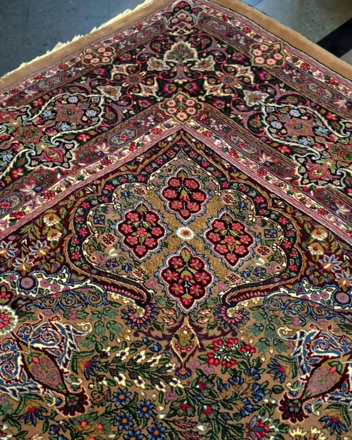 كرمان — بساط فارسي يدوي — كوكبة بزخارف مزهرة — 300 × 400 cm — PRR-KN-027 — 1