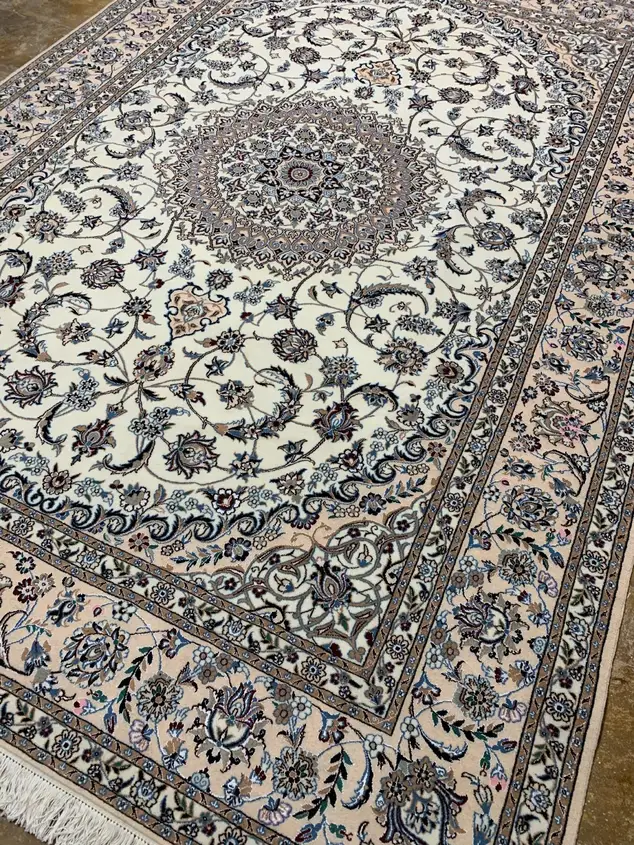 ナイン産 手織りペルシャ絨毯 2枚組 — ラチャク・トランジ — 250 × 350 × 2 cm — 3