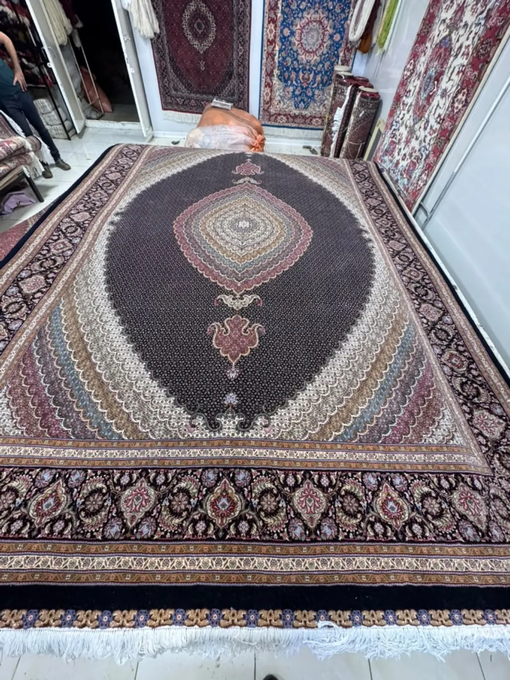 فرش دستباف اردبیل – Mahi Herati Medallion – Golsar – PRR-AL-116-4M-P — actual product photograph