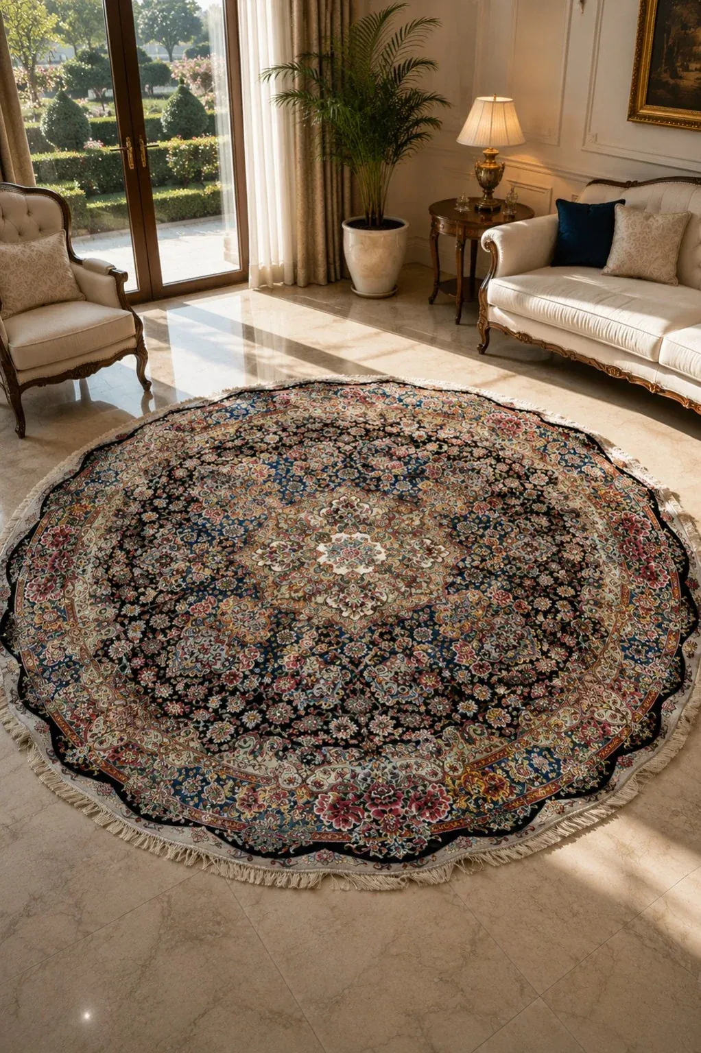 Imperial Garden of Tabriz Round Rug — PRR-RR-005-D200