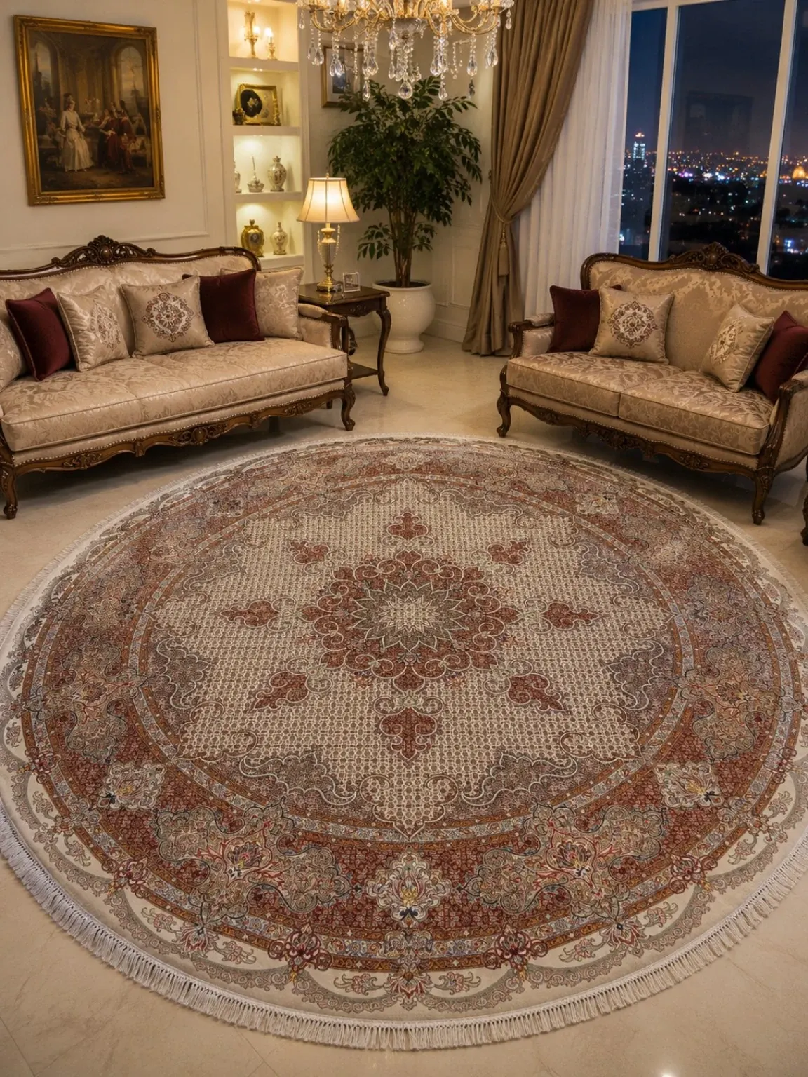 Imperial Heritage Crown Round Rug — PRR-RR-009