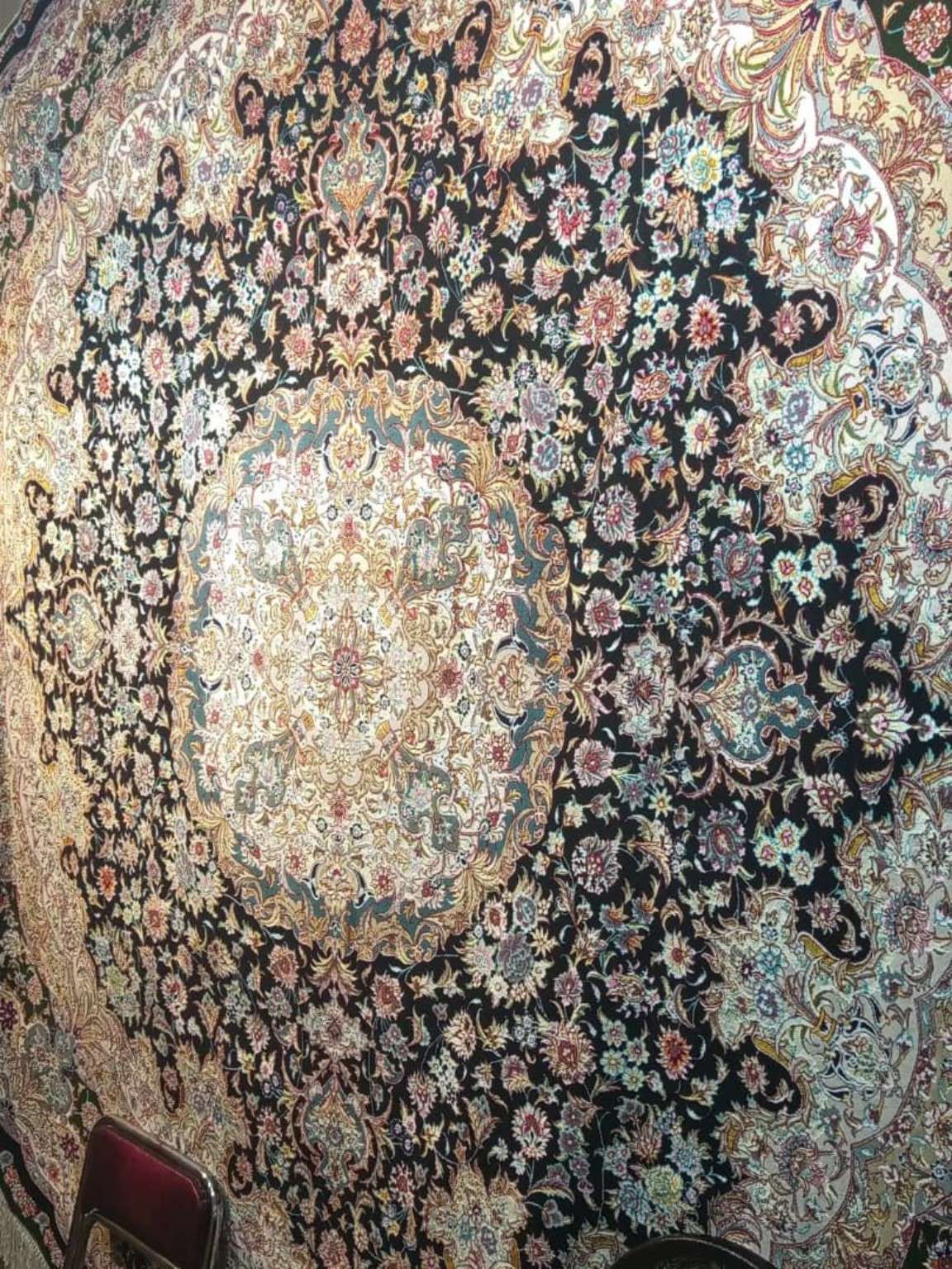 Royal Midnight Blossom Round Rug — PRR-RR-015 — image 1