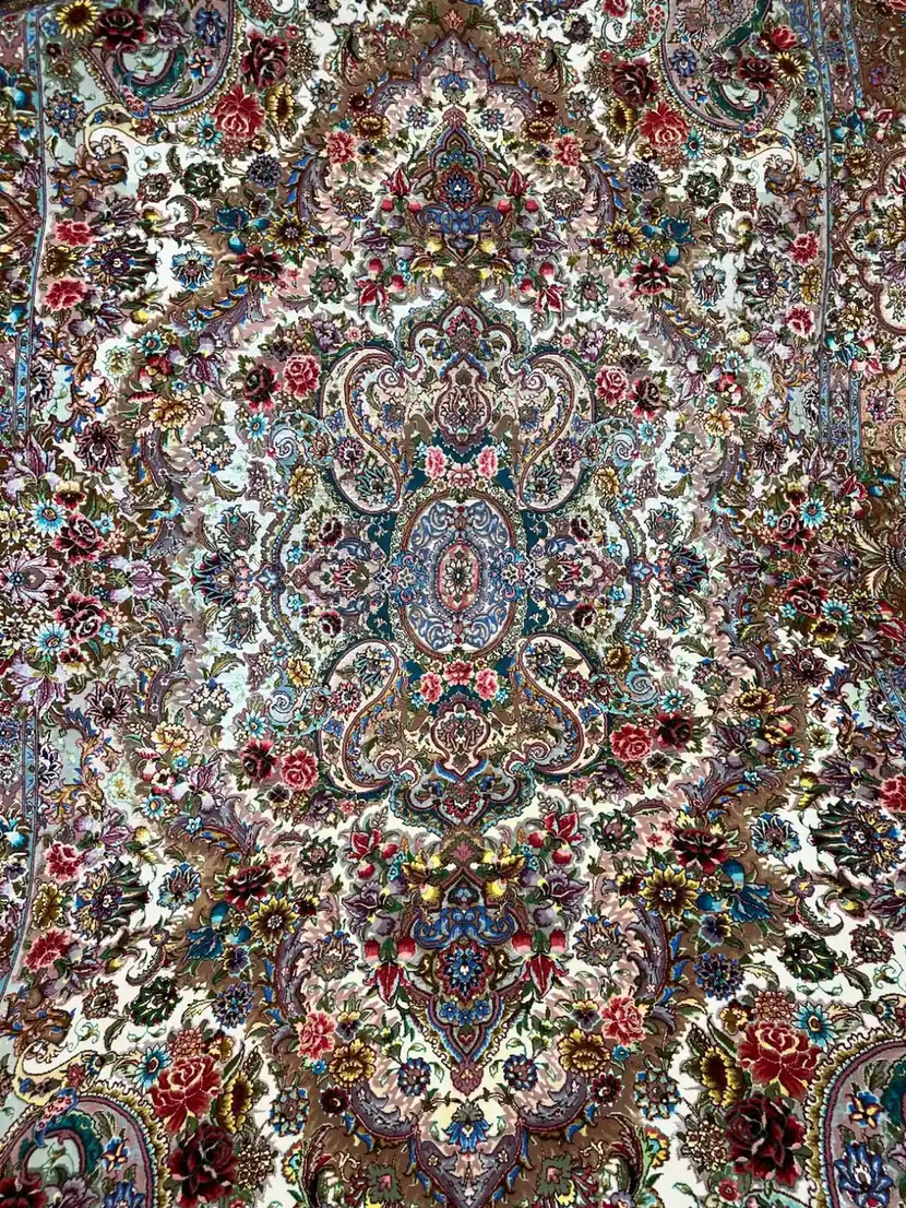 Imperial Ivory Garden Tabriz Carpet