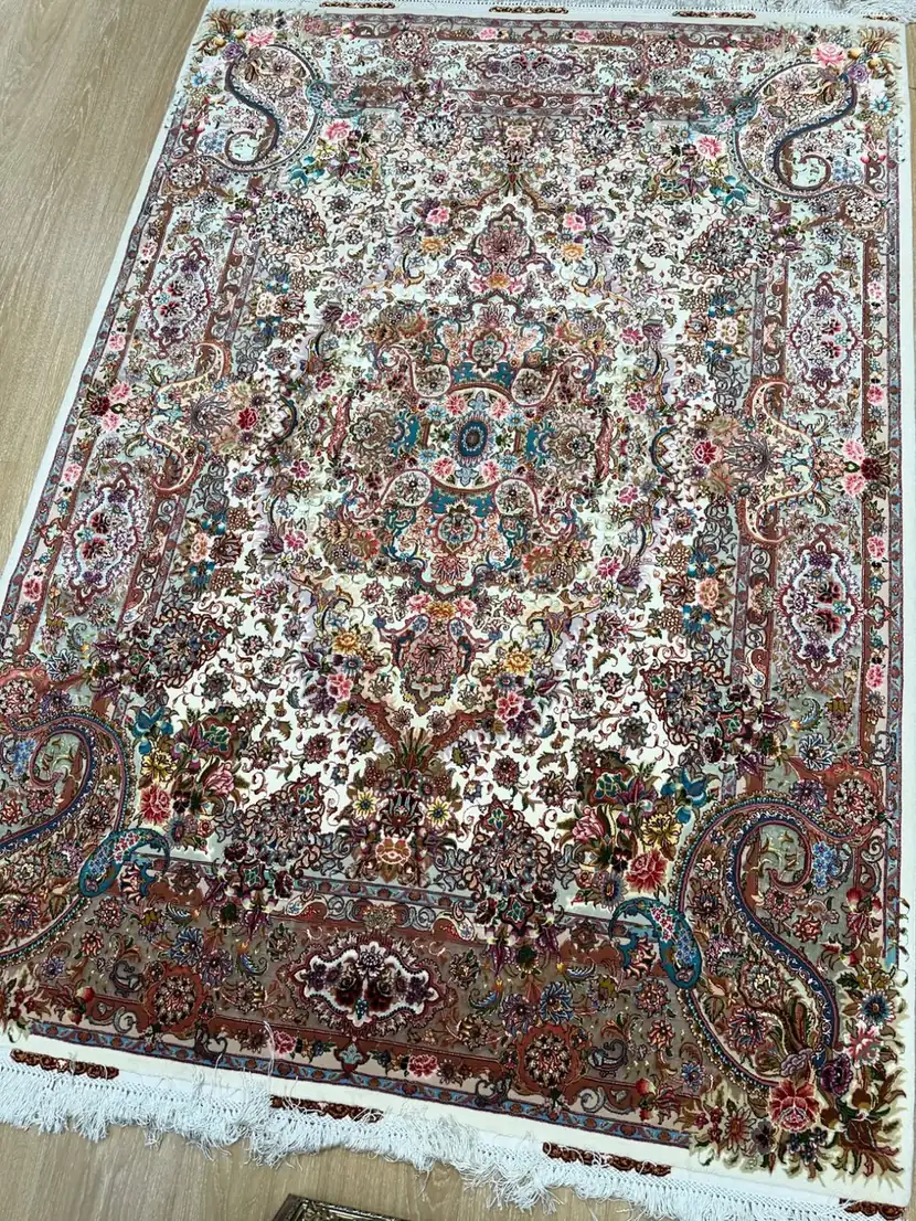 Royal Ivory Paradise Tabriz Carpet Pair