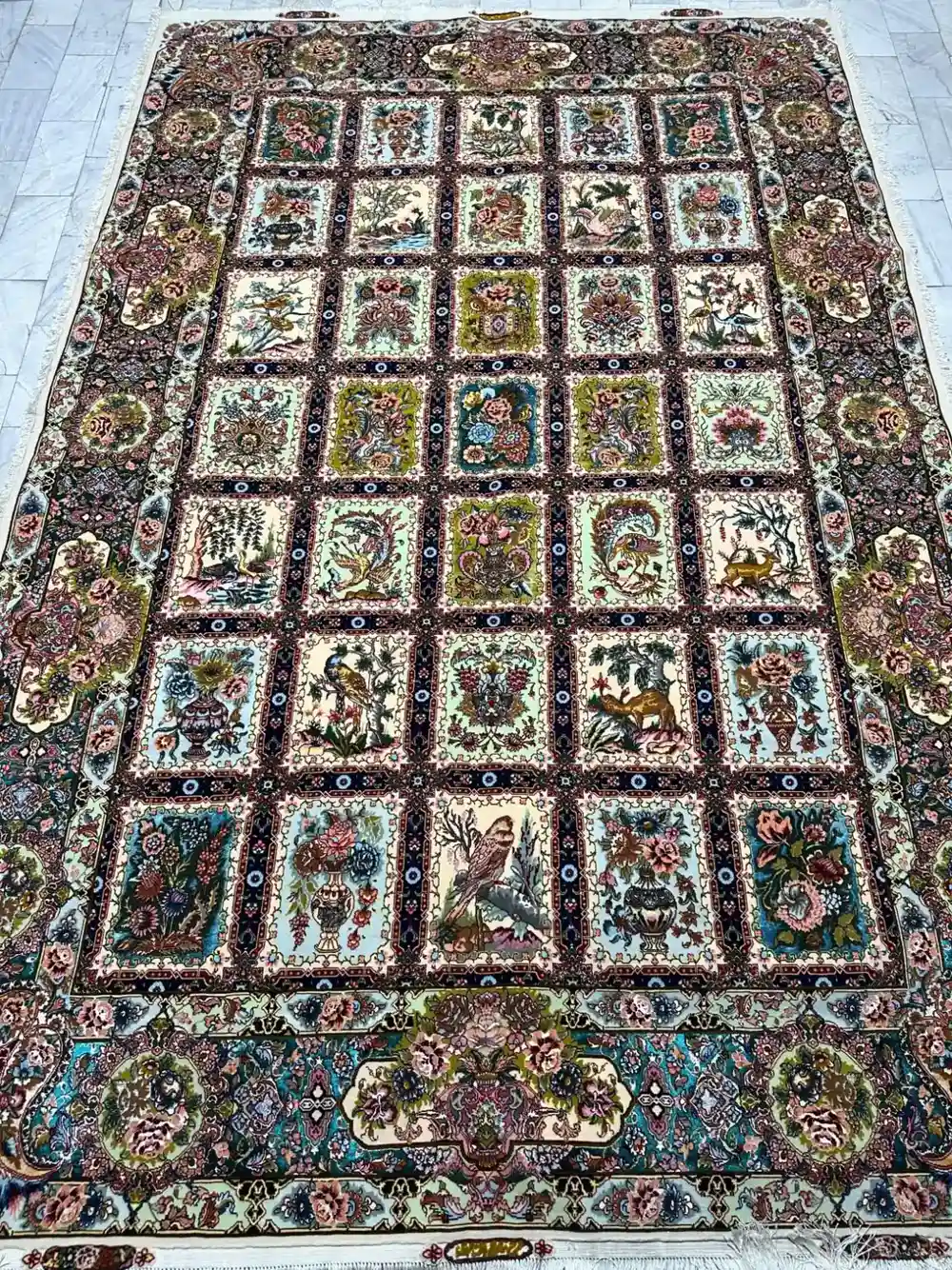 Tabriz Golestan Portrait Luxury Handwoven Rug — PRR-TZ-019
