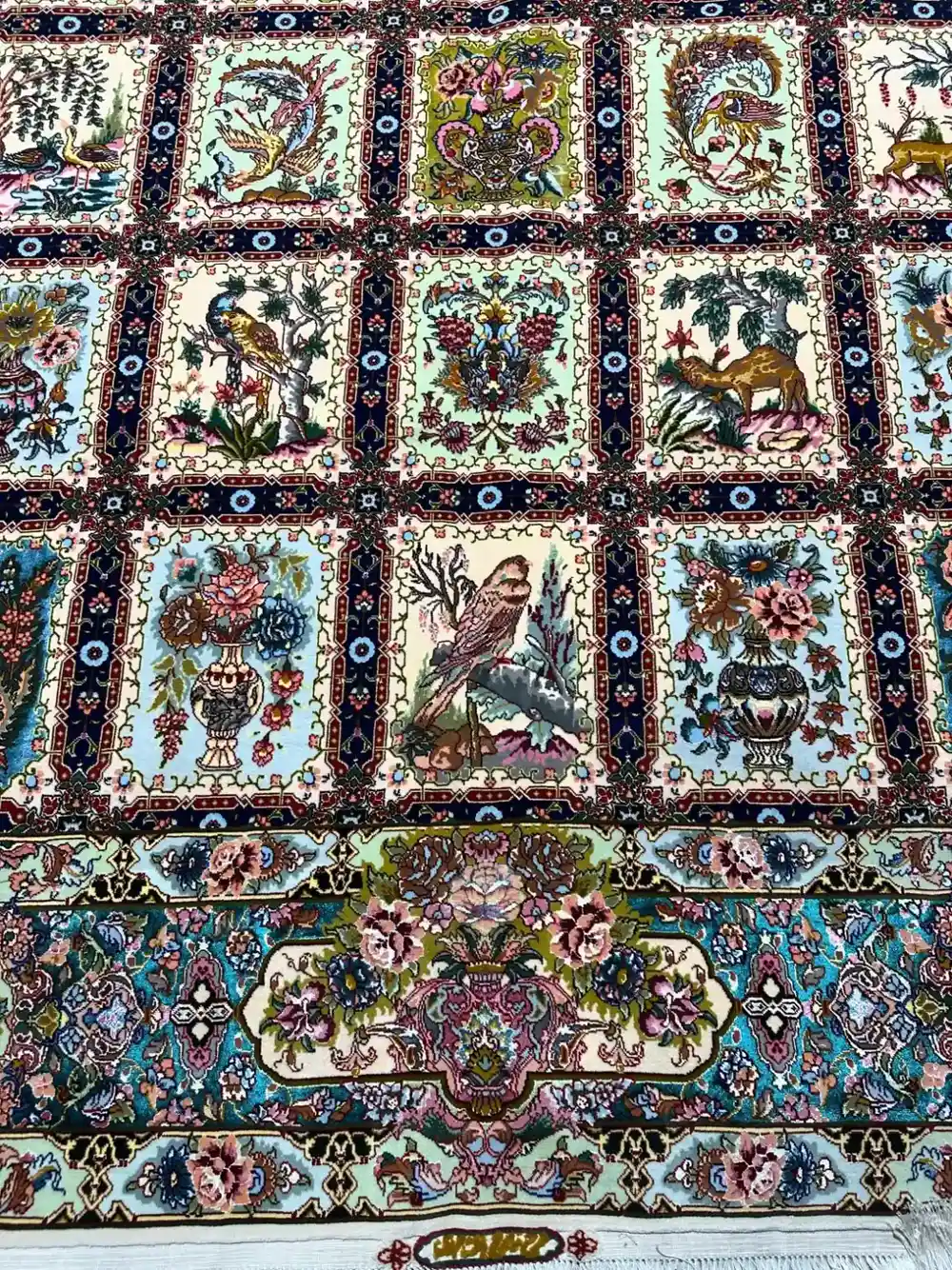 Tabriz Golestan Portrait Luxury Handwoven Rug — Gallery 1