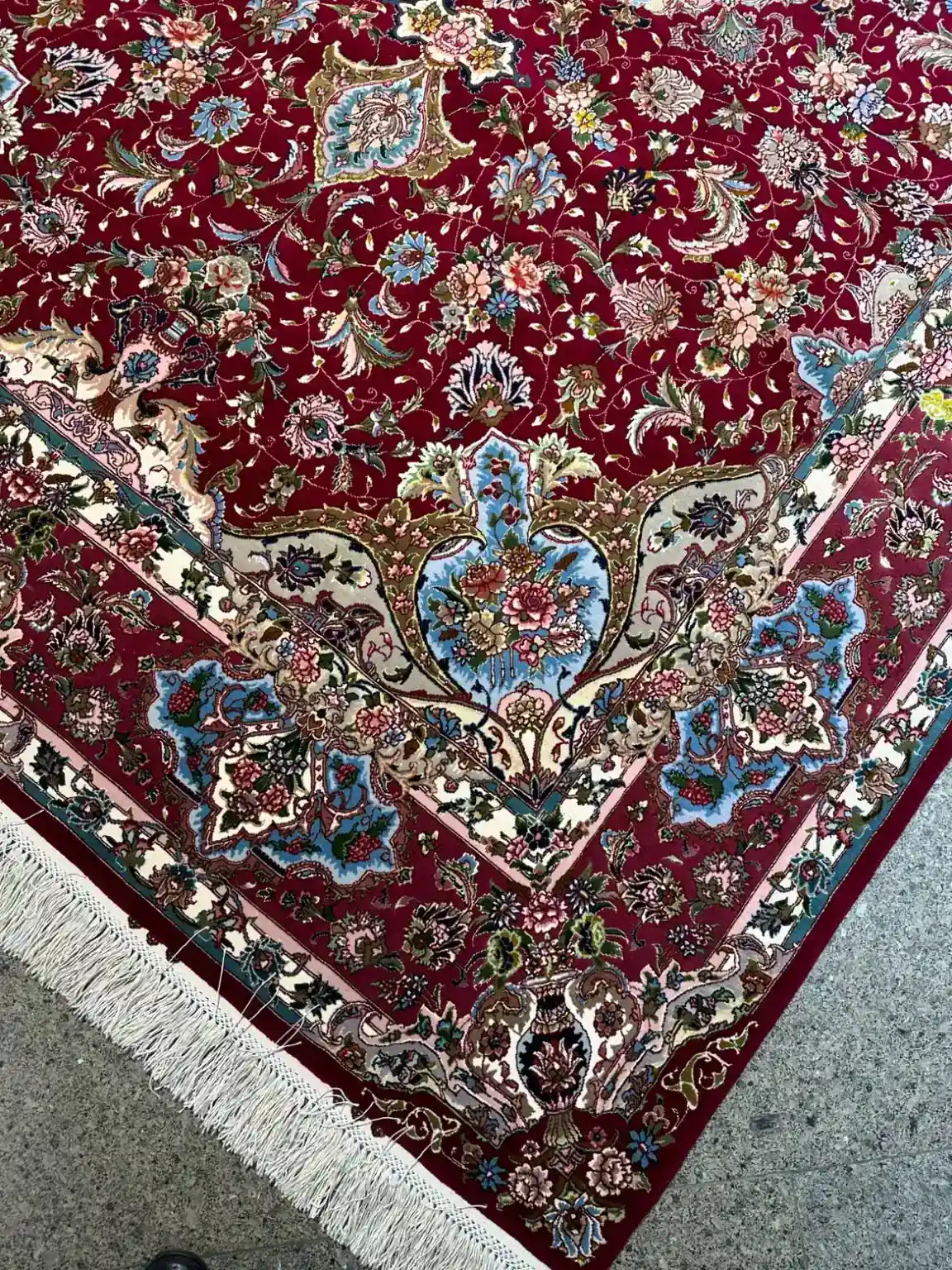 Ruby Medallion Tabriz Carpet — Gallery 1