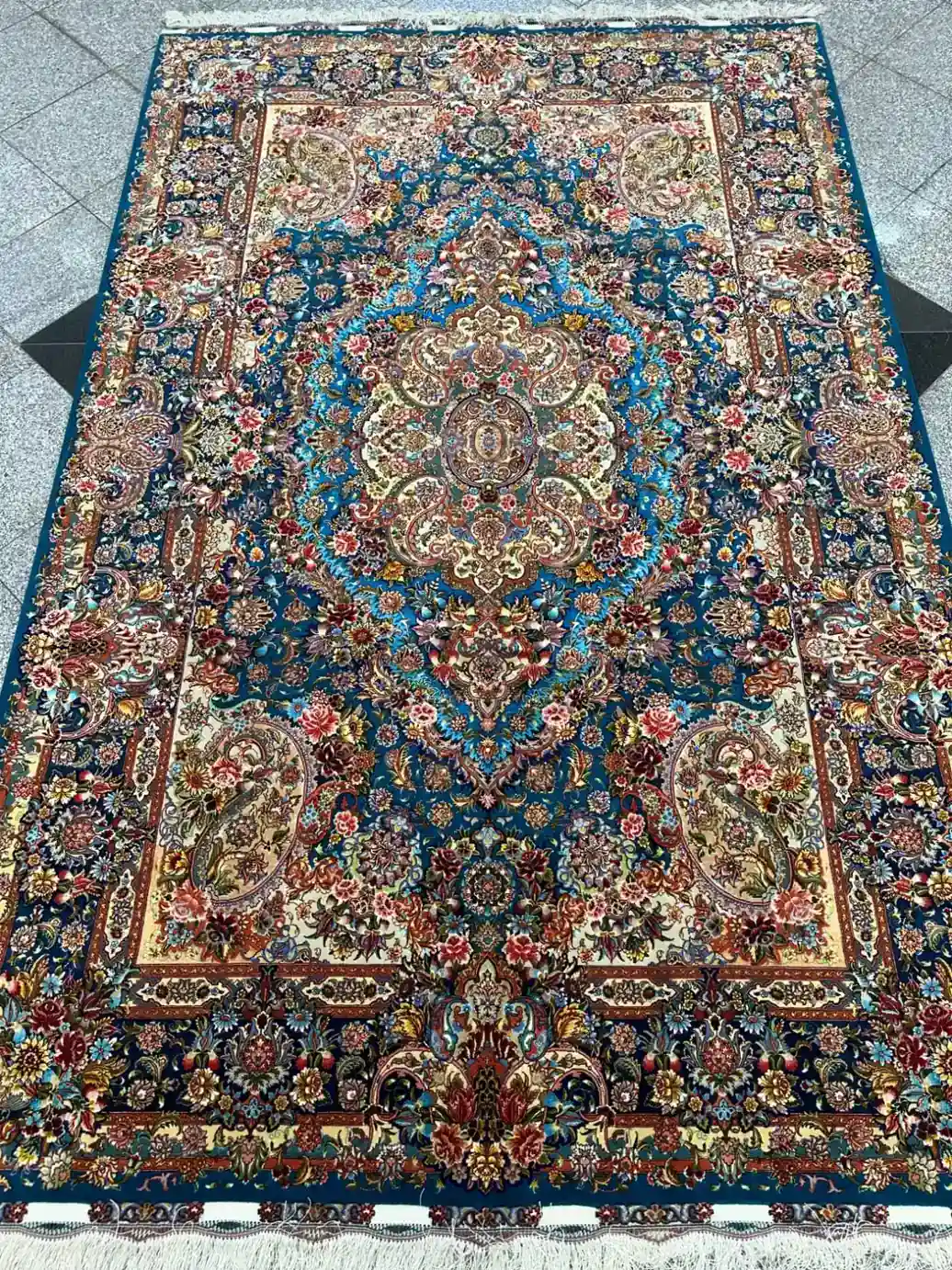 Blue Imperial Tabriz Carpet — PRR-TZ-023